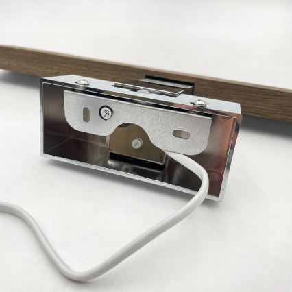 Brilagi - LED-belysning til badeværelsesspejl WOODY MIRROR 3-i-1 LED/8W/230V 40 cm IP44 blank krom/eg/valnød