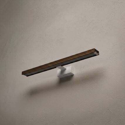Brilagi - WOODY MIRROR 3-i-1 LED-belysning til badeværelsesspejl, 12W/230V, 60 cm, IP44, hvid/eg-valnød