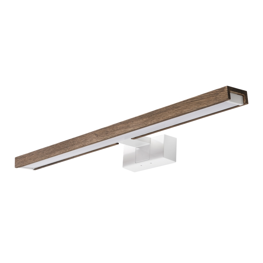 Brilagi - WOODY MIRROR 3-i-1 LED-belysning til badeværelsesspejl, 12W/230V, 60 cm, IP44, hvid/eg-valnød