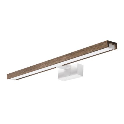Brilagi - WOODY MIRROR 3-i-1 LED-belysning til badeværelsesspejl, 12W/230V, 60 cm, IP44, hvid/eg-valnød