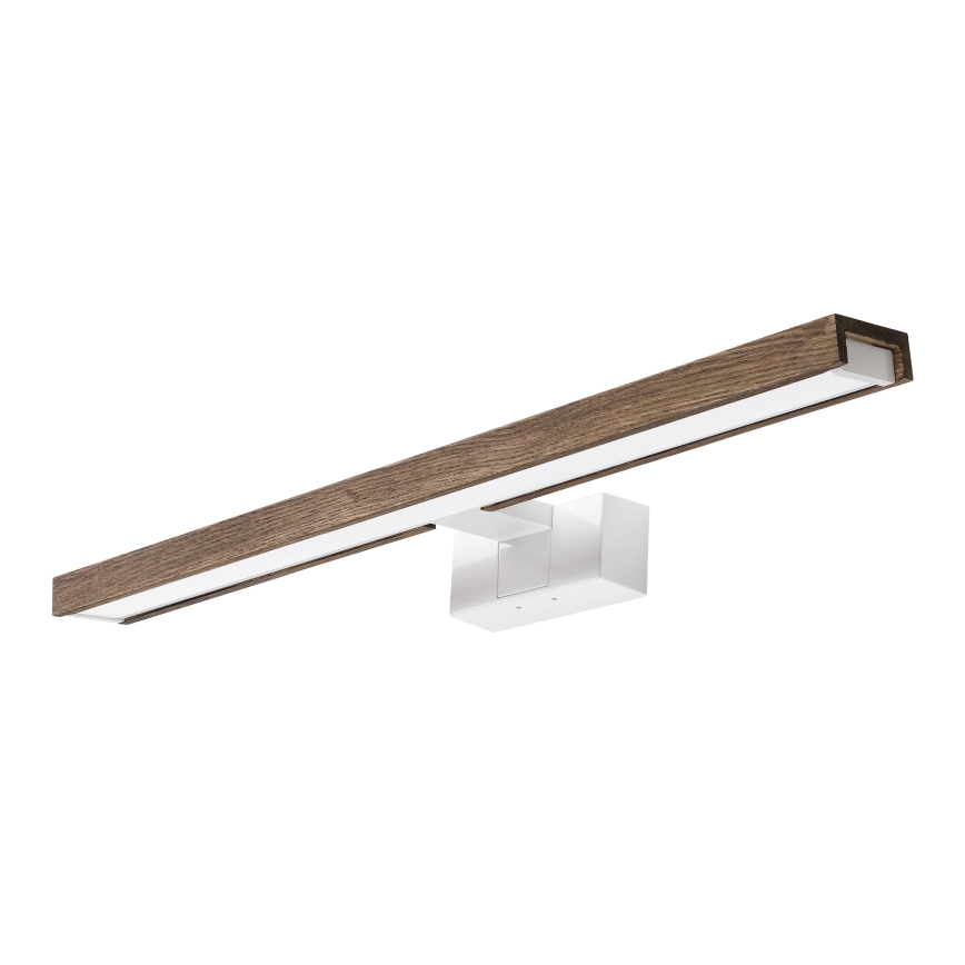 Brilagi - WOODY MIRROR 3-i-1 LED-belysning til badeværelsesspejl, 12W/230V, 60 cm, IP44, hvid/eg-valnød