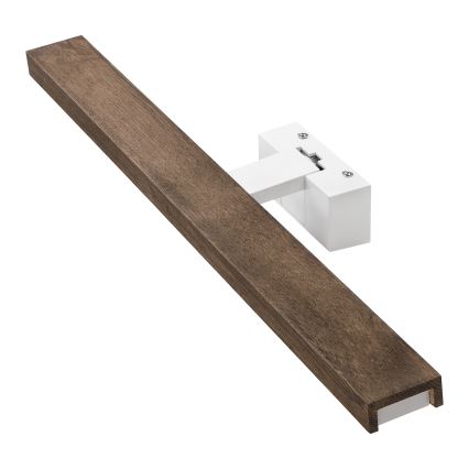 Brilagi - WOODY MIRROR 3-i-1 LED-belysning til badeværelsesspejl, 12W/230V, 60 cm, IP44, hvid/eg-valnød
