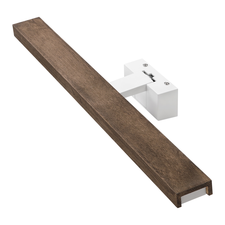 Brilagi - WOODY MIRROR 3-i-1 LED-belysning til badeværelsesspejl, 12W/230V, 60 cm, IP44, hvid/eg-valnød