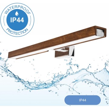 Brilagi - LED spejllampe til badeværelse WOODY MIRROR LED/12W/230V 60 cm IP44 eg kirsebær/skinnende krom