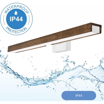Brilagi - LED spejllampe til badeværelse WOODY MIRROR LED/12W/230V 60 cm IP44 eg valnød/hvid