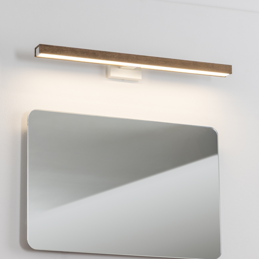 Brilagi - LED spejllampe til badeværelse WOODY MIRROR LED/12W/230V 60 cm IP44 eg valnød/hvid