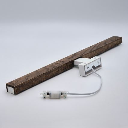 Brilagi - LED spejllampe til badeværelse WOODY MIRROR LED/12W/230V 60 cm IP44 eg valnød/hvid