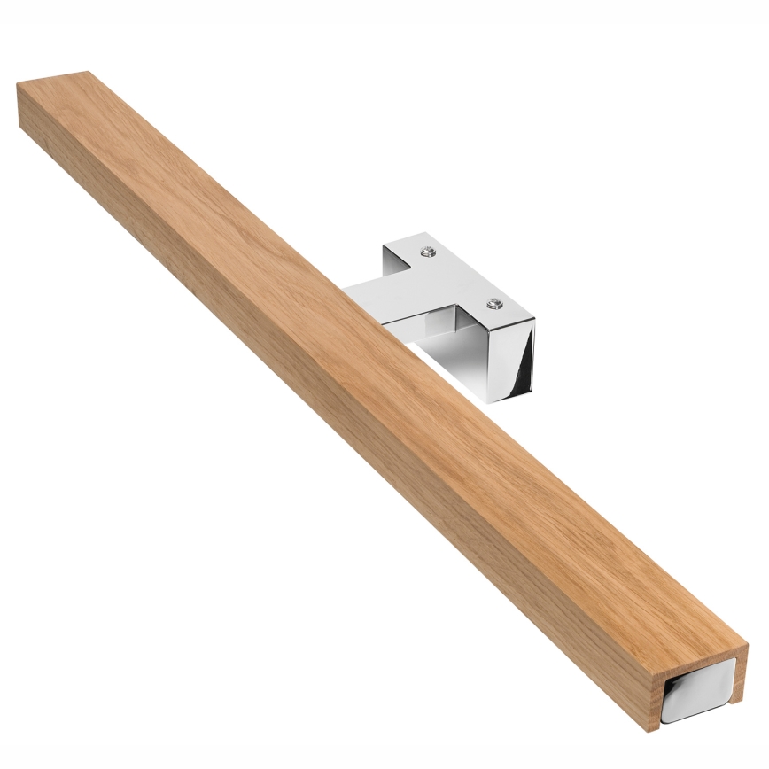 Brilagi - LED spejllampe til badeværelse WOODY MIRROR LED/12W/230V 60 cm IP44 eg/skinnende krom