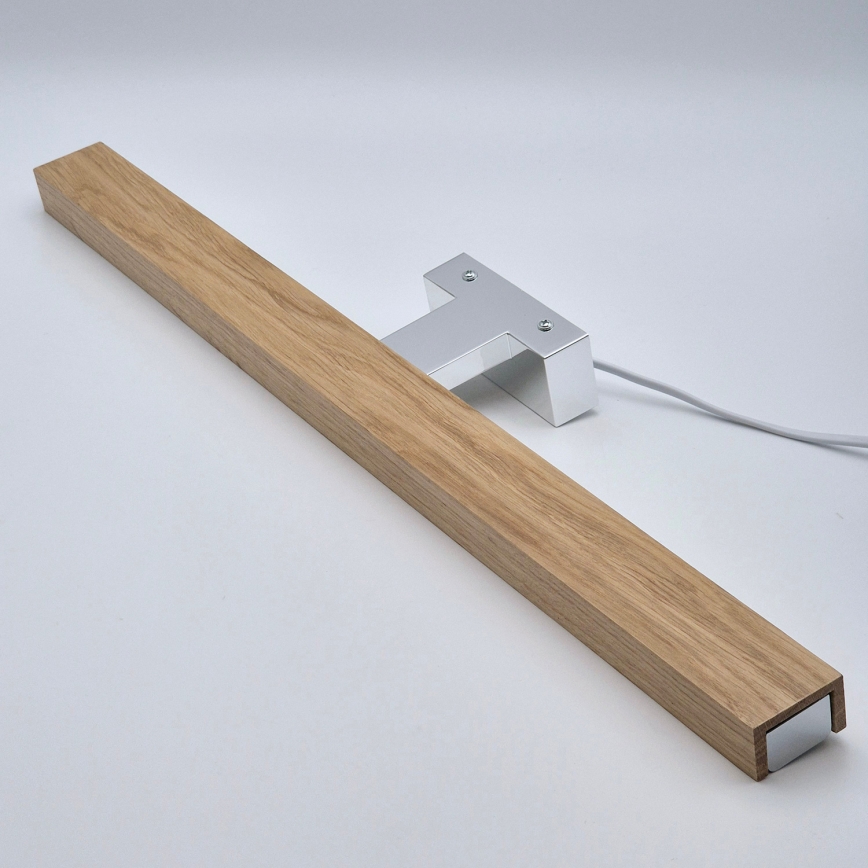 Brilagi - LED spejllampe til badeværelse WOODY MIRROR LED/12W/230V 60 cm IP44 eg/skinnende krom