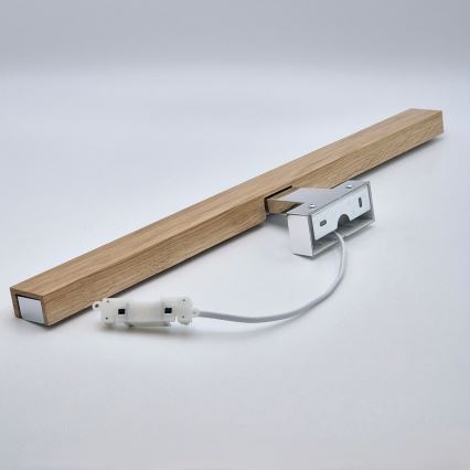 Brilagi - LED spejllampe til badeværelse WOODY MIRROR LED/12W/230V 60 cm IP44 eg/skinnende krom