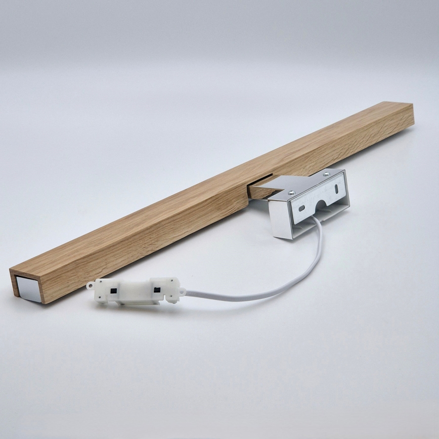 Brilagi - LED spejllampe til badeværelse WOODY MIRROR LED/12W/230V 60 cm IP44 eg/skinnende krom