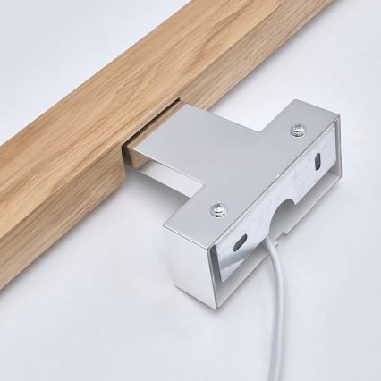 Brilagi - LED spejllampe til badeværelse WOODY MIRROR LED/12W/230V 60 cm IP44 eg/skinnende krom