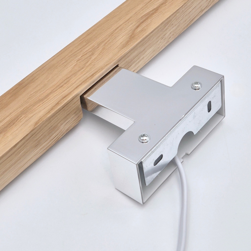 Brilagi - LED spejllampe til badeværelse WOODY MIRROR LED/12W/230V 60 cm IP44 eg/skinnende krom
