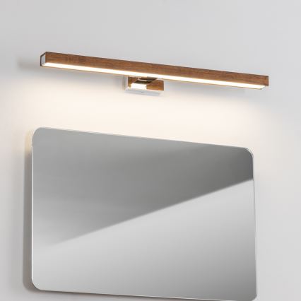 Brilagi - LED spejllampe til badeværelse WOODY MIRROR LED/12W/230V 60 cm IP44 eg kirsebær/skinnende krom