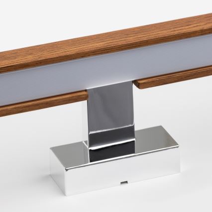 Brilagi - LED spejllampe til badeværelse WOODY MIRROR LED/12W/230V 60 cm IP44 eg kirsebær/skinnende krom