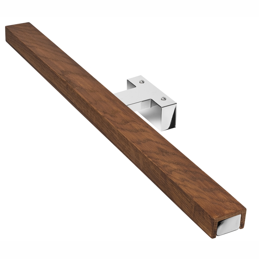 Brilagi - LED spejllampe til badeværelse WOODY MIRROR LED/12W/230V 60 cm IP44 eg kirsebær/skinnende krom