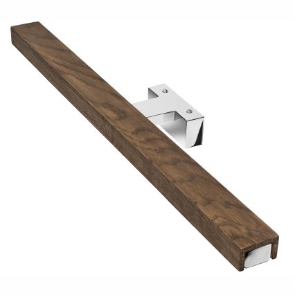 Brilagi - LED spejllampe til badeværelse WOODY MIRROR LED/12W/230V 60 cm IP44 eg valnød/skinnende krom