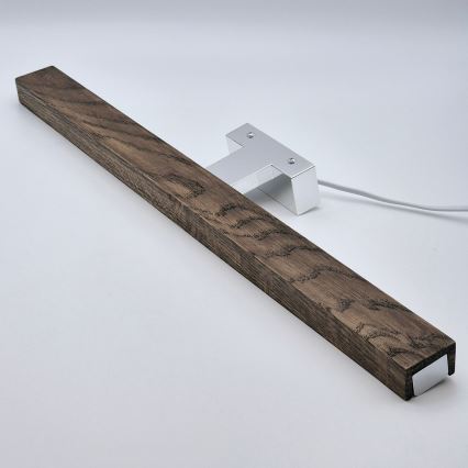 Brilagi - LED spejllampe til badeværelse WOODY MIRROR LED/12W/230V 60 cm IP44 eg valnød/skinnende krom