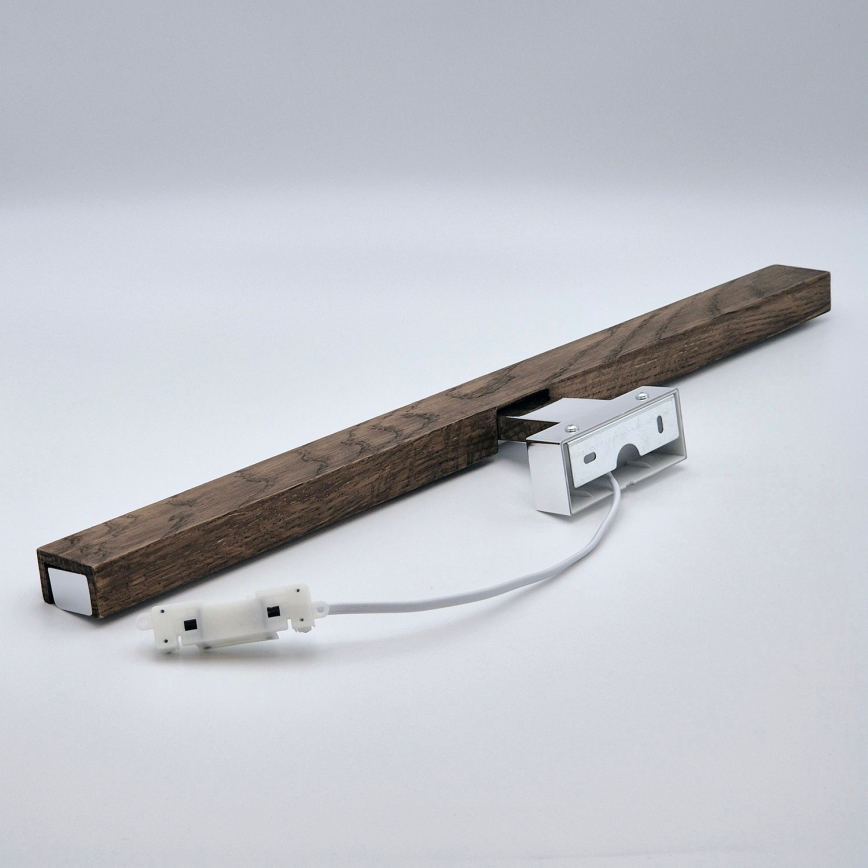 Brilagi - LED spejllampe til badeværelse WOODY MIRROR LED/12W/230V 60 cm IP44 eg valnød/skinnende krom