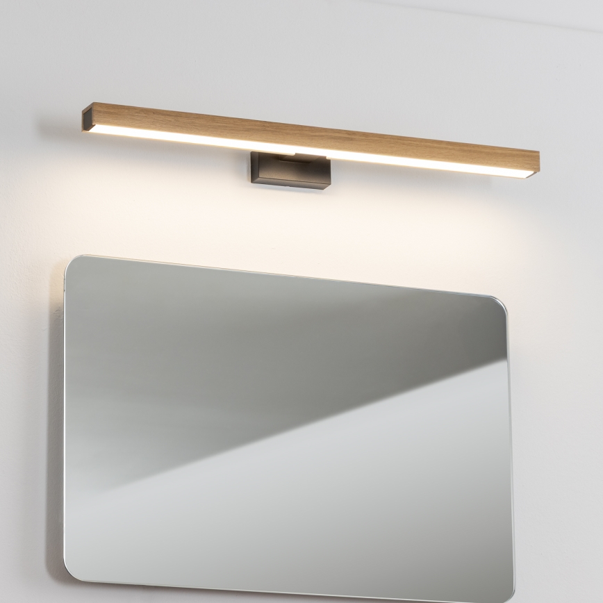 Brilagi - LED spejllampe til badeværelse WOODY MIRROR LED/12W/230V 60 cm IP44 eg/sort