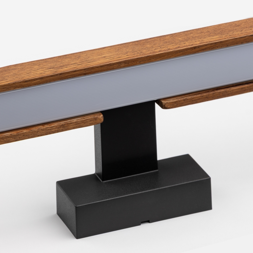 Brilagi - LED spejllampe til badeværelse WOODY MIRROR LED/12W/230V 60 cm IP44 eg kirsebær/sort