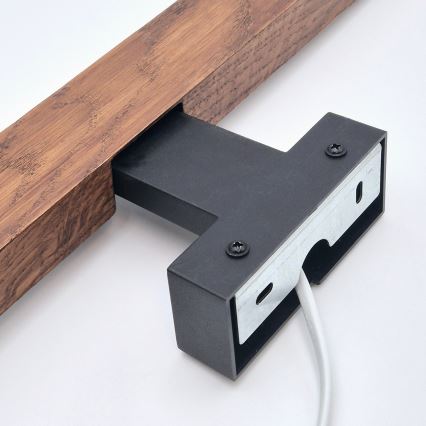 Brilagi - LED spejllampe til badeværelse WOODY MIRROR LED/12W/230V 60 cm IP44 eg kirsebær/sort