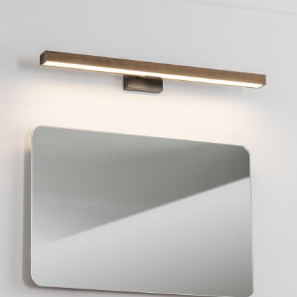 Brilagi - LED spejllampe til badeværelse WOODY MIRROR LED/12W/230V 60 cm IP44 eg valnød/sort