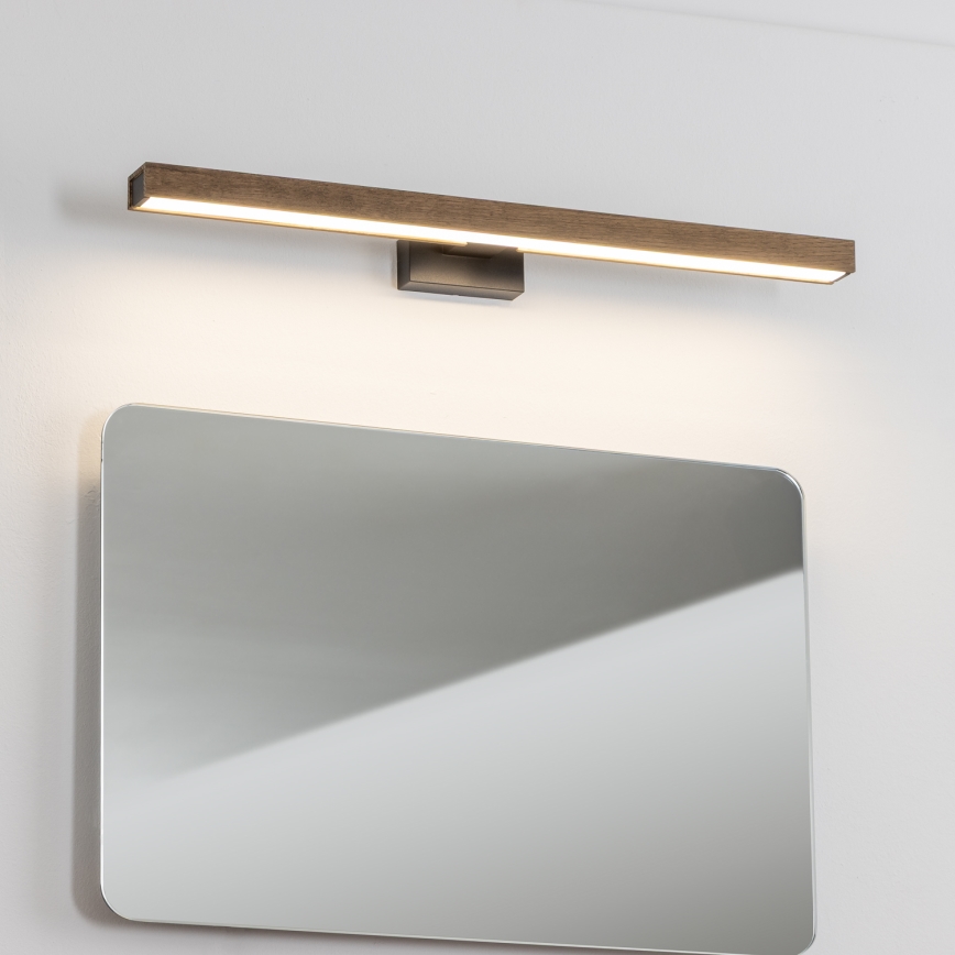 Brilagi - LED spejllampe til badeværelse WOODY MIRROR LED/12W/230V 60 cm IP44 eg valnød/sort