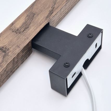 Brilagi - LED spejllampe til badeværelse WOODY MIRROR LED/12W/230V 60 cm IP44 eg valnød/sort