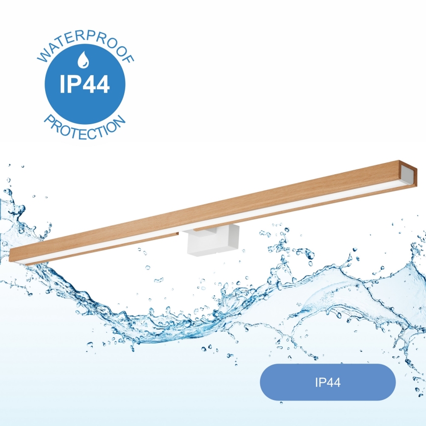 Brilagi - LED spejllampe til badeværelse WOODY MIRROR LED/15W/230V 90 cm IP44 eg/hvid