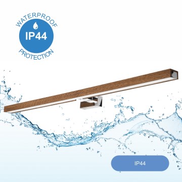 Brilagi - LED spejllampe til badeværelse WOODY MIRROR LED/15W/230V 90 cm IP44 eg kirsebær/skinnende krom