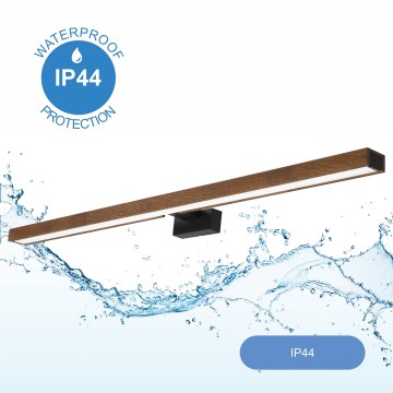 Brilagi - LED spejllampe til badeværelse WOODY MIRROR LED/15W/230V 90 cm IP44 eg kirsebær/sort