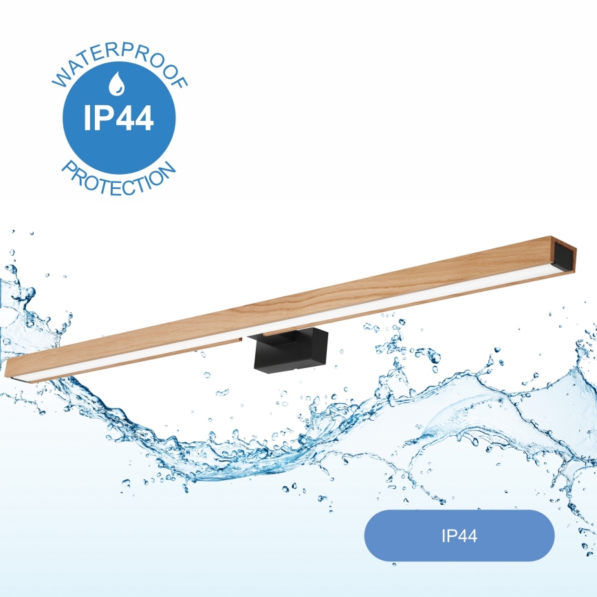Brilagi - LED spejllampe til badeværelse WOODY MIRROR LED/15W/230V 90 cm IP44 eg/sort