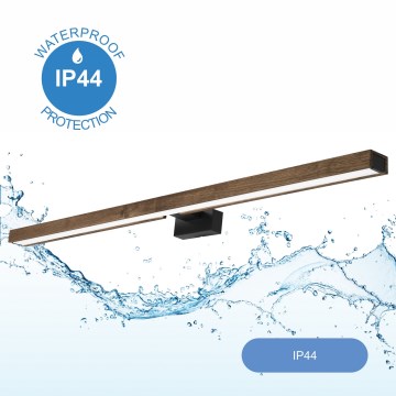Brilagi - LED spejllampe til badeværelse WOODY MIRROR LED/15W/230V 90 cm IP44 eg valnød/sort