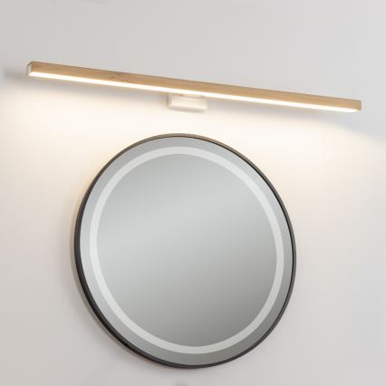 Brilagi - LED spejllampe til badeværelse WOODY MIRROR LED/15W/230V 90 cm IP44 eg/hvid