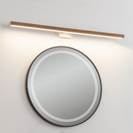 Brilagi - LED spejllampe til badeværelse WOODY MIRROR LED/15W/230V 90 cm IP44 eg kirsebær/hvid