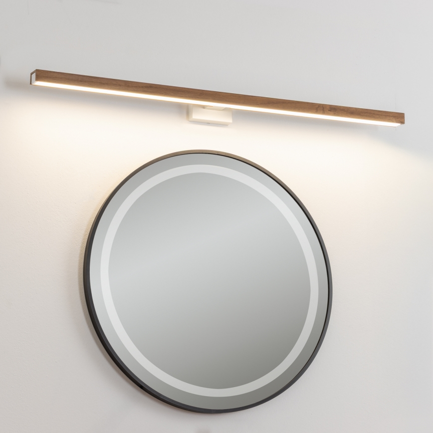 Brilagi - LED spejllampe til badeværelse WOODY MIRROR LED/15W/230V 90 cm IP44 eg kirsebær/hvid