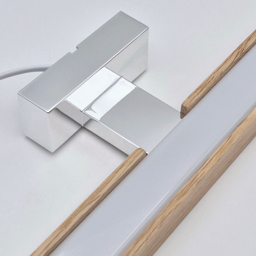 Brilagi - LED spejllampe til badeværelse WOODY MIRROR LED/15W/230V 90 cm IP44 eg/skinnende krom