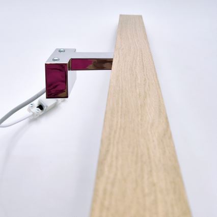 Brilagi - LED spejllampe til badeværelse WOODY MIRROR LED/15W/230V 90 cm IP44 eg/skinnende krom