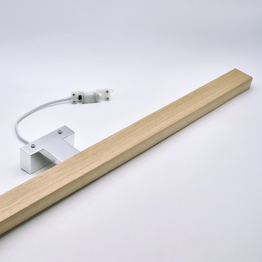 Brilagi - LED spejllampe til badeværelse WOODY MIRROR LED/15W/230V 90 cm IP44 eg/skinnende krom