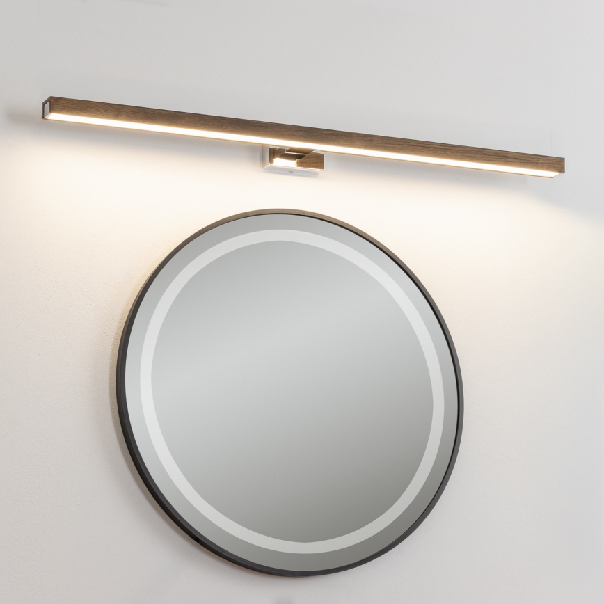 Brilagi - LED spejllampe til badeværelse WOODY MIRROR LED/15W/230V 90 cm IP44 eg/skinnende krom
