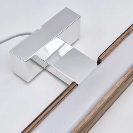 Brilagi - LED spejllampe til badeværelse WOODY MIRROR LED/15W/230V 90 cm IP44 eg/skinnende krom
