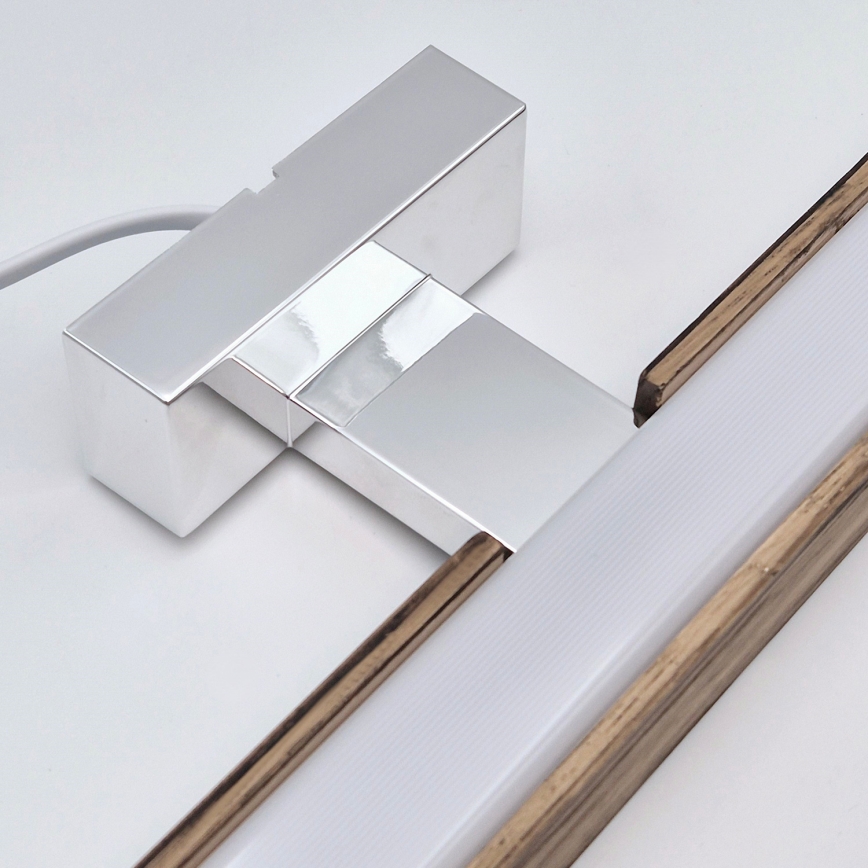 Brilagi - LED spejllampe til badeværelse WOODY MIRROR LED/15W/230V 90 cm IP44 eg/skinnende krom