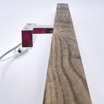 Brilagi - LED spejllampe til badeværelse WOODY MIRROR LED/15W/230V 90 cm IP44 eg/skinnende krom