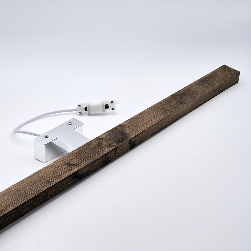 Brilagi - LED spejllampe til badeværelse WOODY MIRROR LED/15W/230V 90 cm IP44 eg/skinnende krom