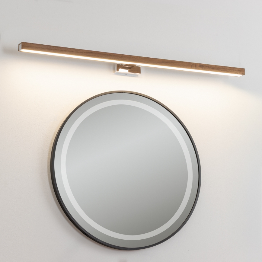Brilagi - LED spejllampe til badeværelse WOODY MIRROR LED/15W/230V 90 cm IP44 eg kirsebær/skinnende krom