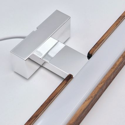 Brilagi - LED spejllampe til badeværelse WOODY MIRROR LED/15W/230V 90 cm IP44 eg kirsebær/skinnende krom