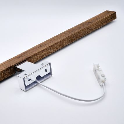 Brilagi - LED spejllampe til badeværelse WOODY MIRROR LED/15W/230V 90 cm IP44 eg kirsebær/skinnende krom