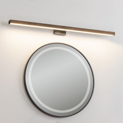 Brilagi - LED spejllampe til badeværelse WOODY MIRROR LED/15W/230V 90 cm IP44 eg valnød/sort