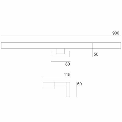 Brilagi - LED spejllampe til badeværelse WOODY MIRROR LED/15W/230V 90 cm IP44 eg valnød/sort